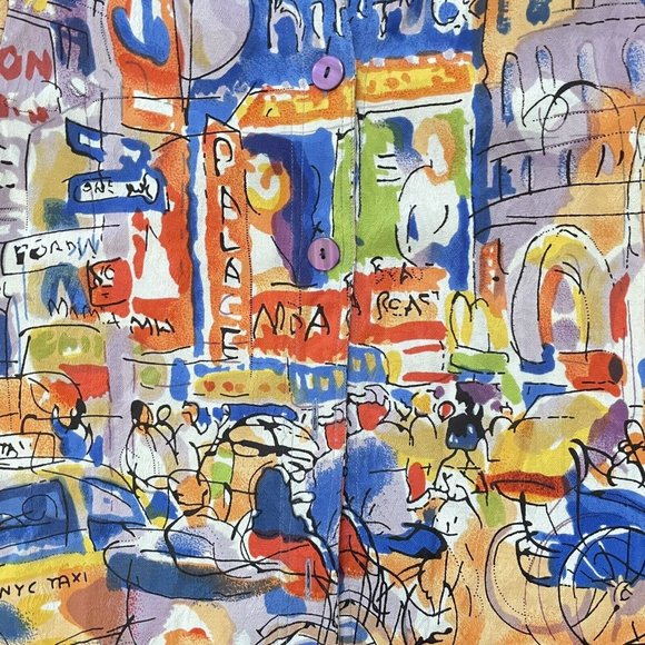 Michael Leu Impressionist New York Art Womens Shirt - Picture 2 of 6